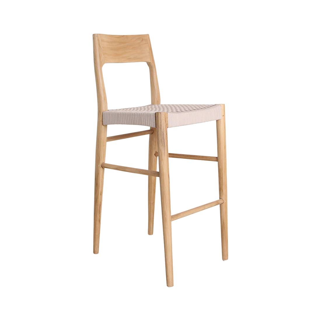 Taburete de bar Freya de madera de teca para exteriores Raw Materials