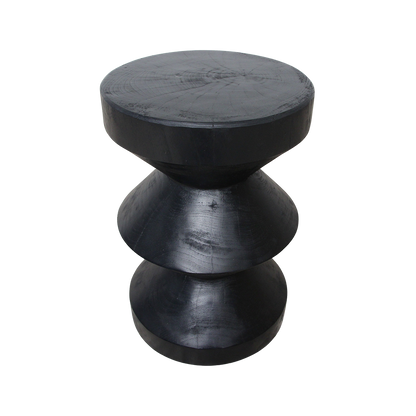 Mesa auxiliar Forma Rizo negra Raw Materials