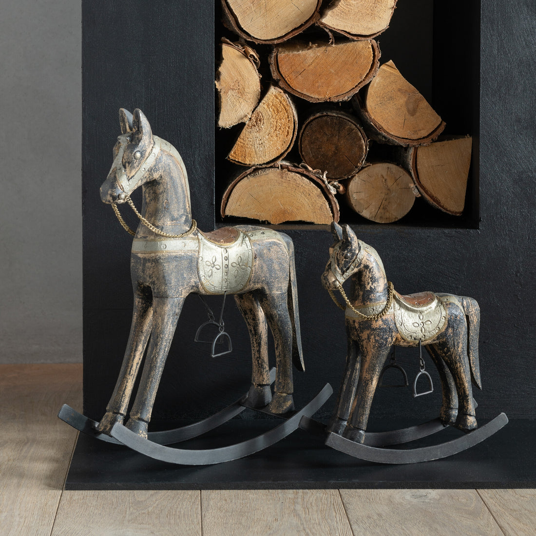 Caballo mecedor Topo Madera de mango Mix Pequeño J-Line