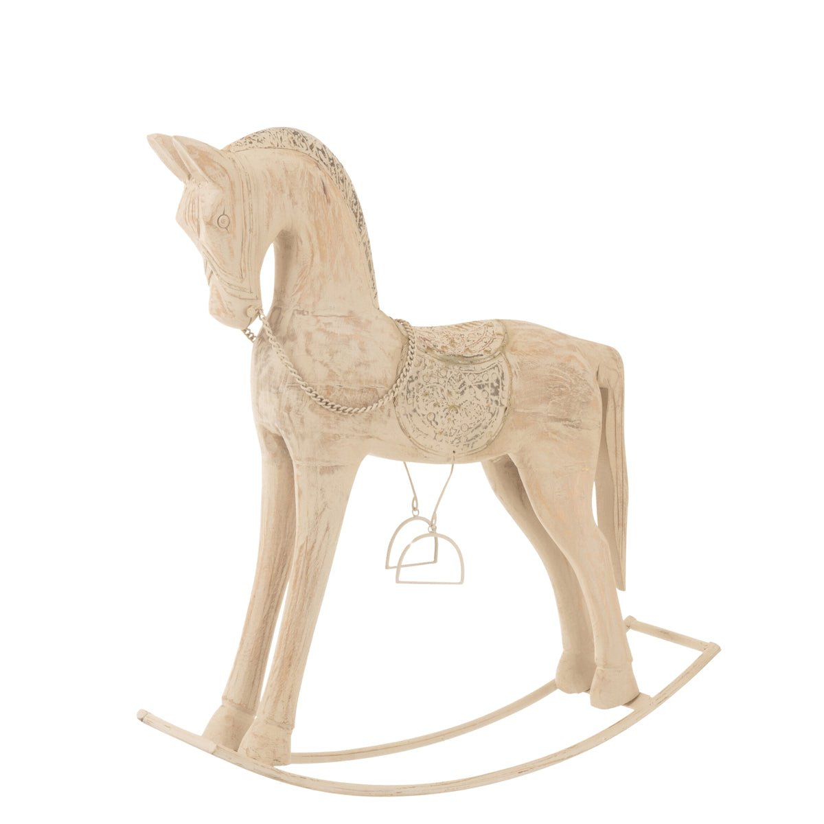 Caballo mecedor Topo Madera de mango Natural Grande J-Line