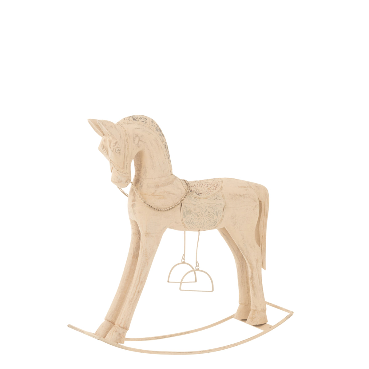 Caballo mecedor Topo Madera de mango Natural Pequeño J-Line