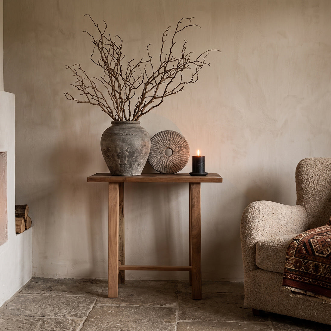 Mesa de pared/mesa auxiliar Farmwood - Madera reciclada FSC
