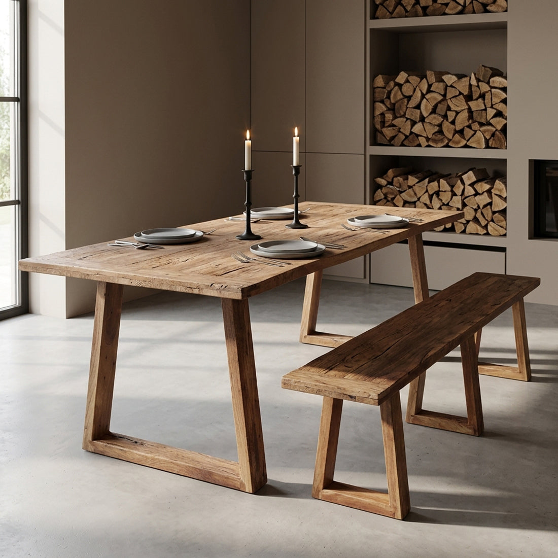 Mesa de comedor de teca Farmwood 240cm Raw Materials