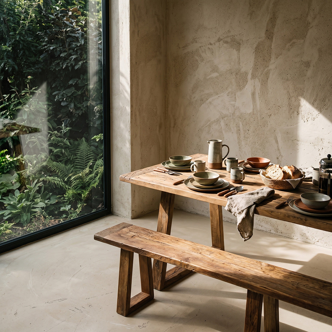 Mesa de comedor de teca Farmwood 240cm Raw Materials