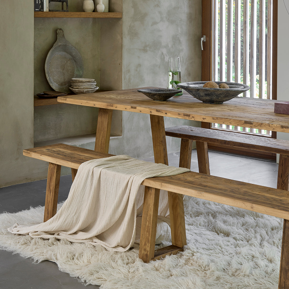 Mesa de comedor de teca Farmwood 240cm Raw Materials