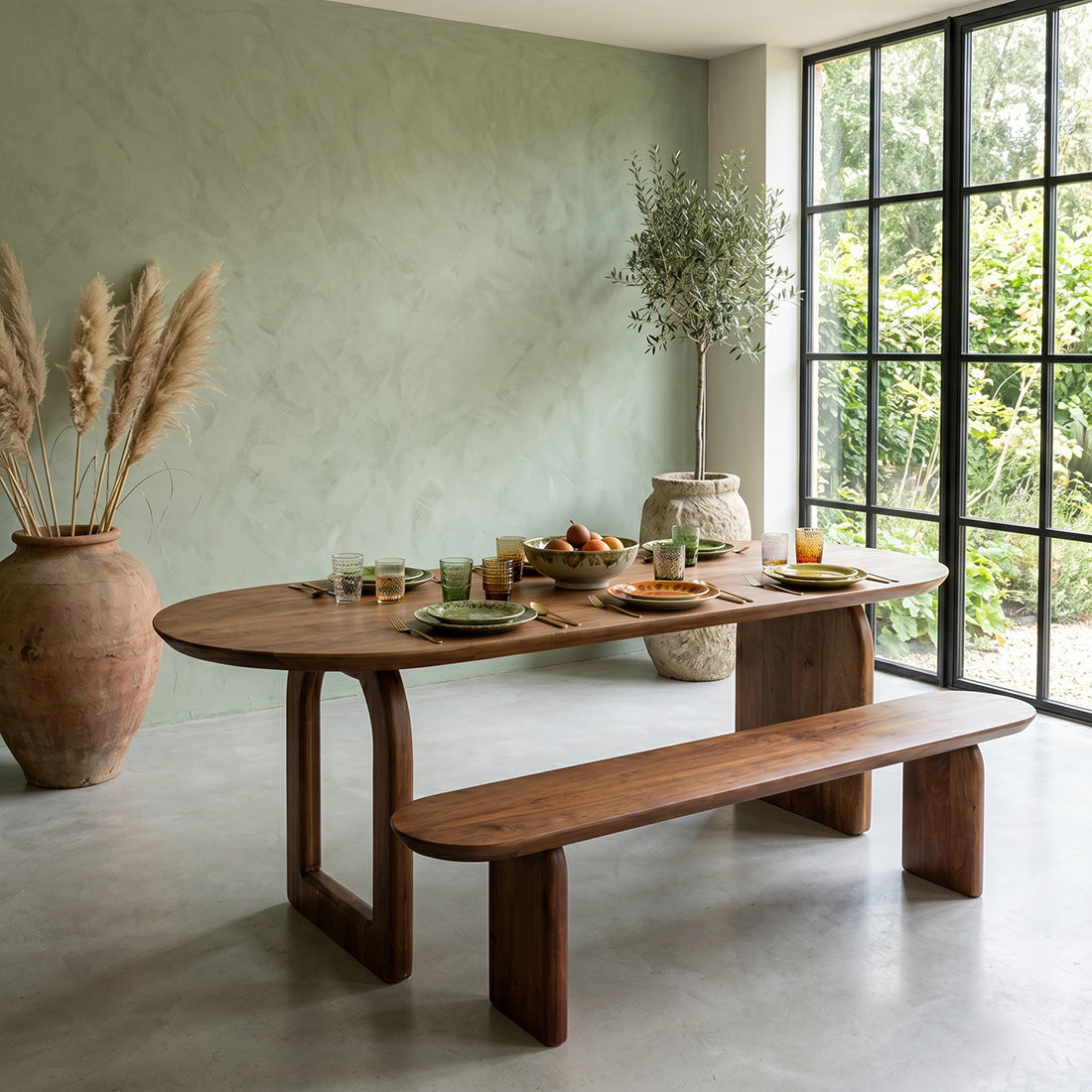 Mesa de comedor Bullnose Mix Marrón 180cm Raw Materials