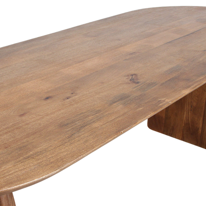Mesa de comedor Bullnose abierta marrón 200 cm Raw Materials