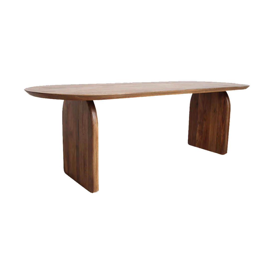 Mesa de comedor Bullnose cerrada marrón 200 cm Raw Materials