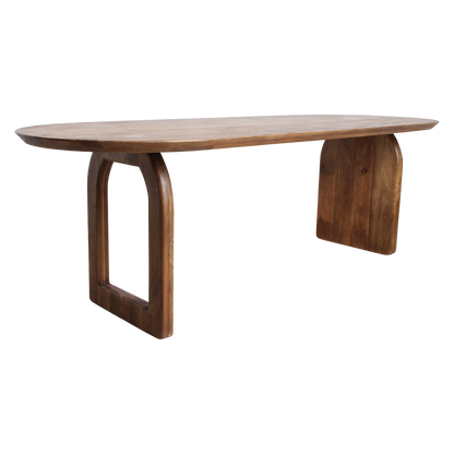 Mesa de comedor Bullnose Mix marrón 240cm Raw Materials