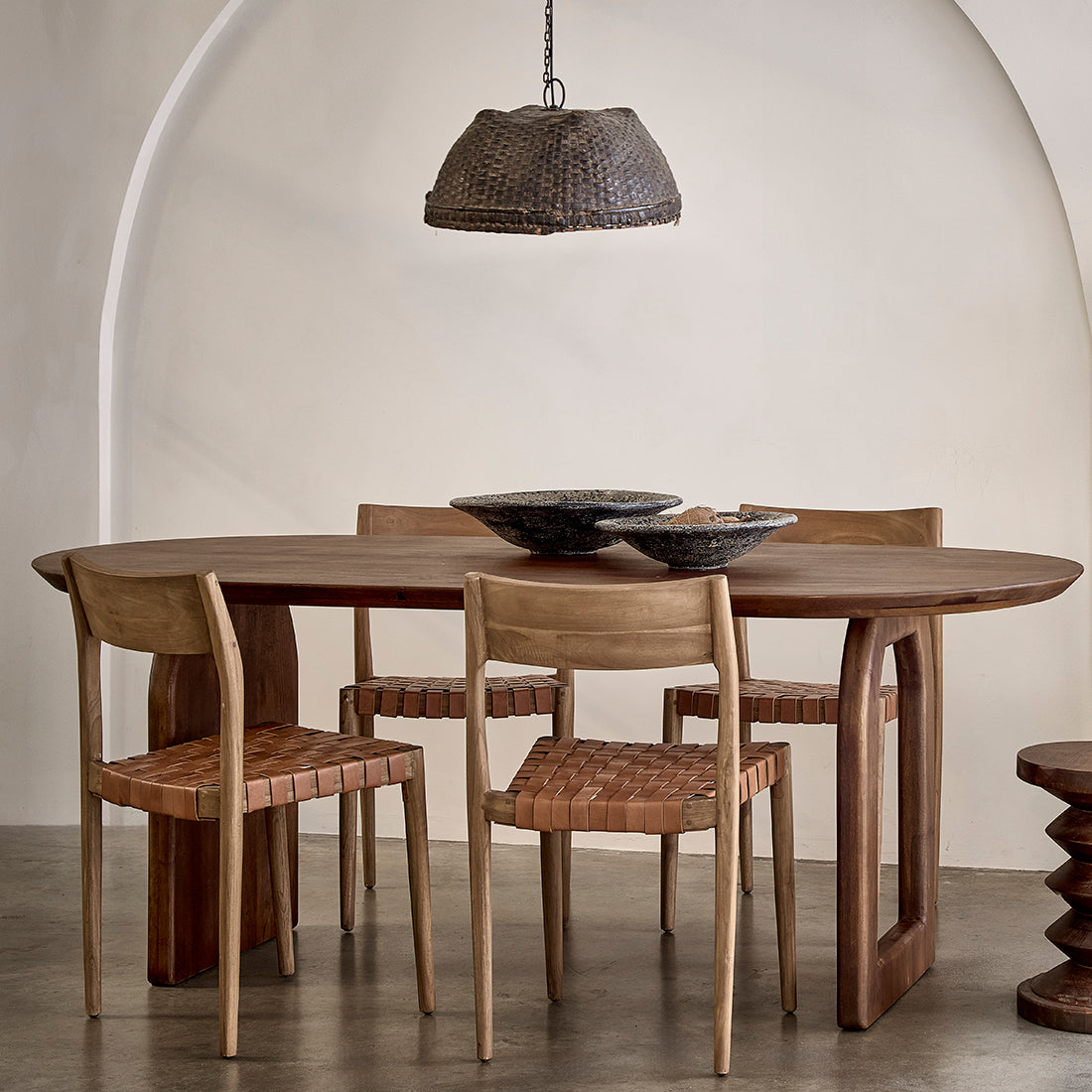 Mesa de comedor Bullnose Mix marrón 240cm Raw Materials