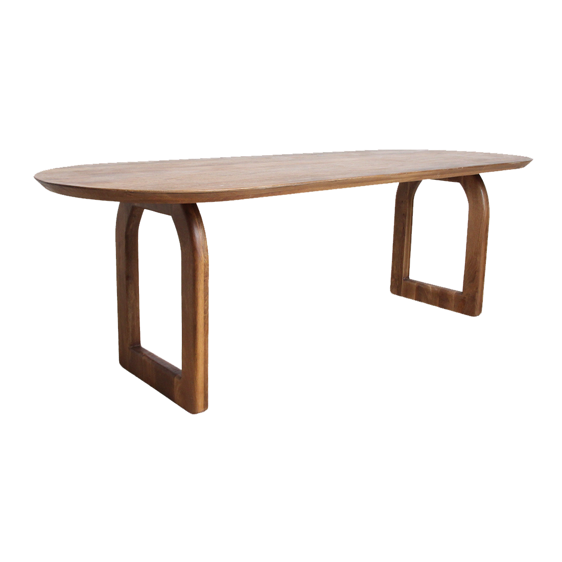 Mesa de comedor Bullnose abierta marrón 240 cm Raw Materials