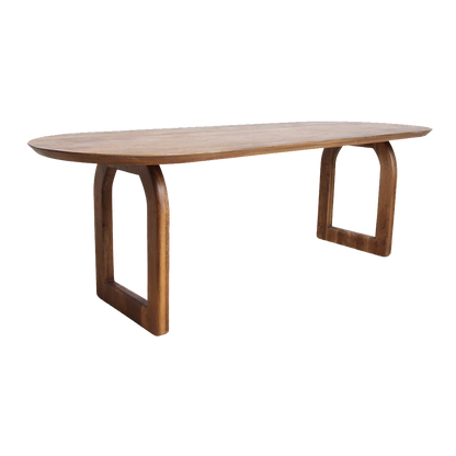 Mesa de comedor Bullnose abierta marrón 240 cm Raw Materials
