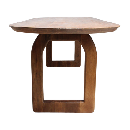 Mesa de comedor Bullnose abierta marrón 240 cm Raw Materials