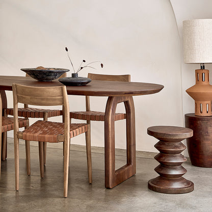 Mesa de comedor Bullnose abierta marrón 240 cm Raw Materials