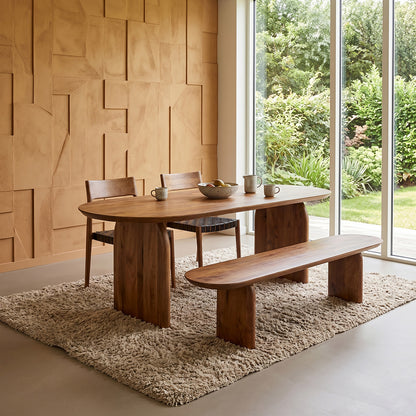 Mesa de comedor Bullnose cerrada marrón 240 cm Raw Materials