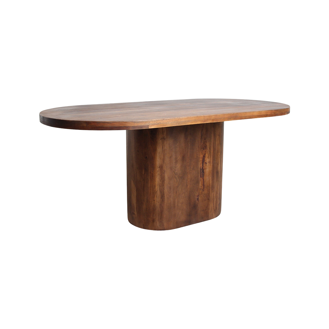 Mesa de comedor Bullnose rectangular ovalada de madera de mango 180 cm Raw Materials