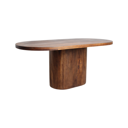 Mesa de comedor Bullnose rectangular ovalada de madera de mango 180 cm Raw Materials