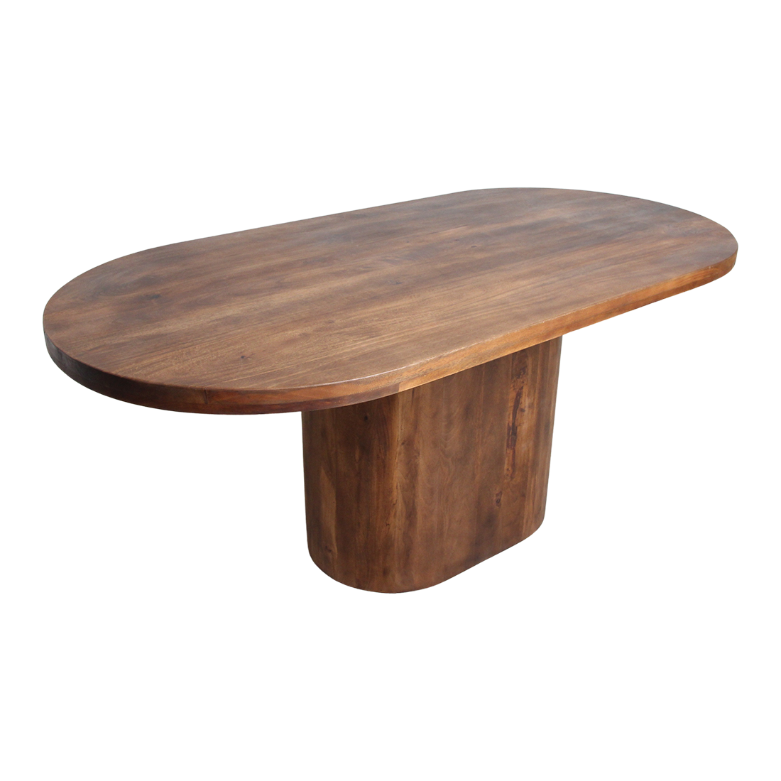 Mesa de comedor Bullnose rectangular ovalada de madera de mango 180 cm Raw Materials