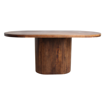 Mesa de comedor Bullnose rectangular ovalada de madera de mango 180 cm Raw Materials