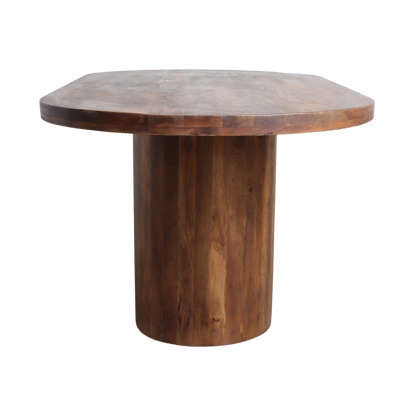 Mesa de comedor Bullnose rectangular ovalada de madera de mango 180 cm Raw Materials