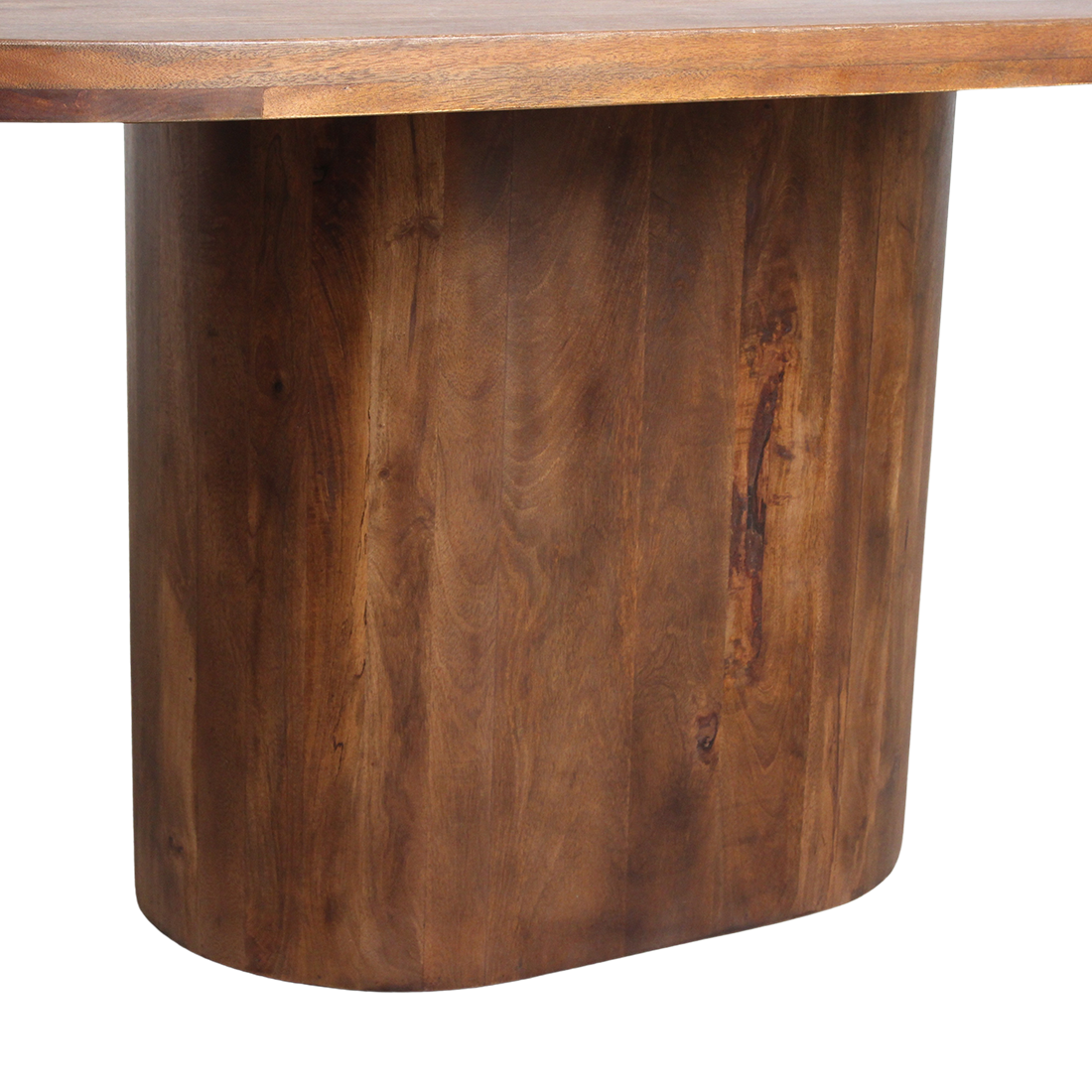 Mesa de comedor Bullnose rectangular ovalada de madera de mango 180 cm Raw Materials