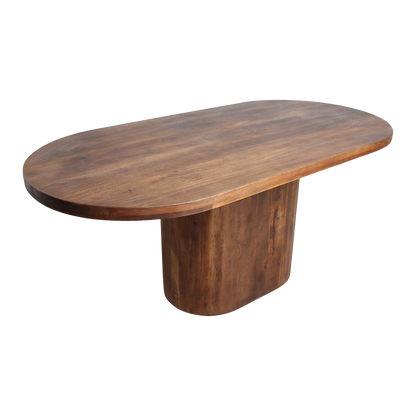Mesa de comedor Bullnose rectangular ovalada de madera de mango 240 cm Raw Materials