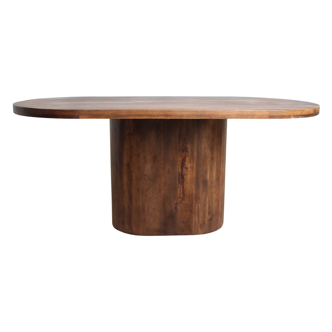 Mesa de comedor Bullnose rectangular ovalada de madera de mango 240 cm Raw Materials