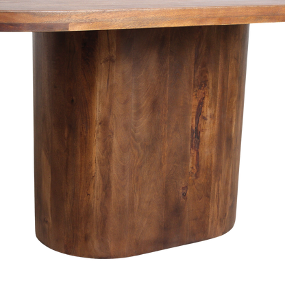 Mesa de comedor Bullnose rectangular ovalada de madera de mango 240 cm Raw Materials