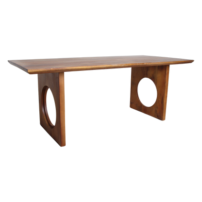 Mesa de comedor Bullnose Biselada Loop Madera de mango 180cm Materias primas