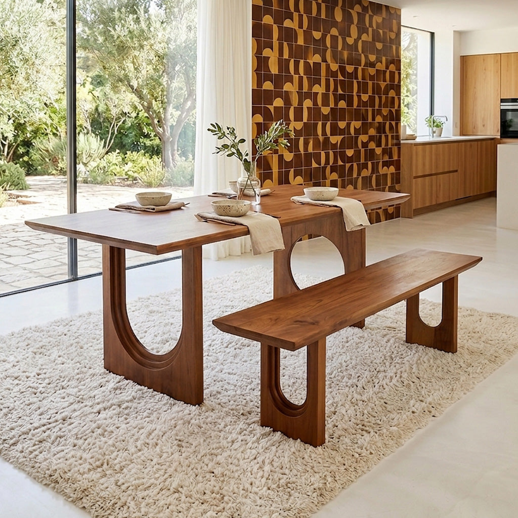 Mesa de comedor Bullnose Biselada Mix Madera de Mango 180cm Materias Primas