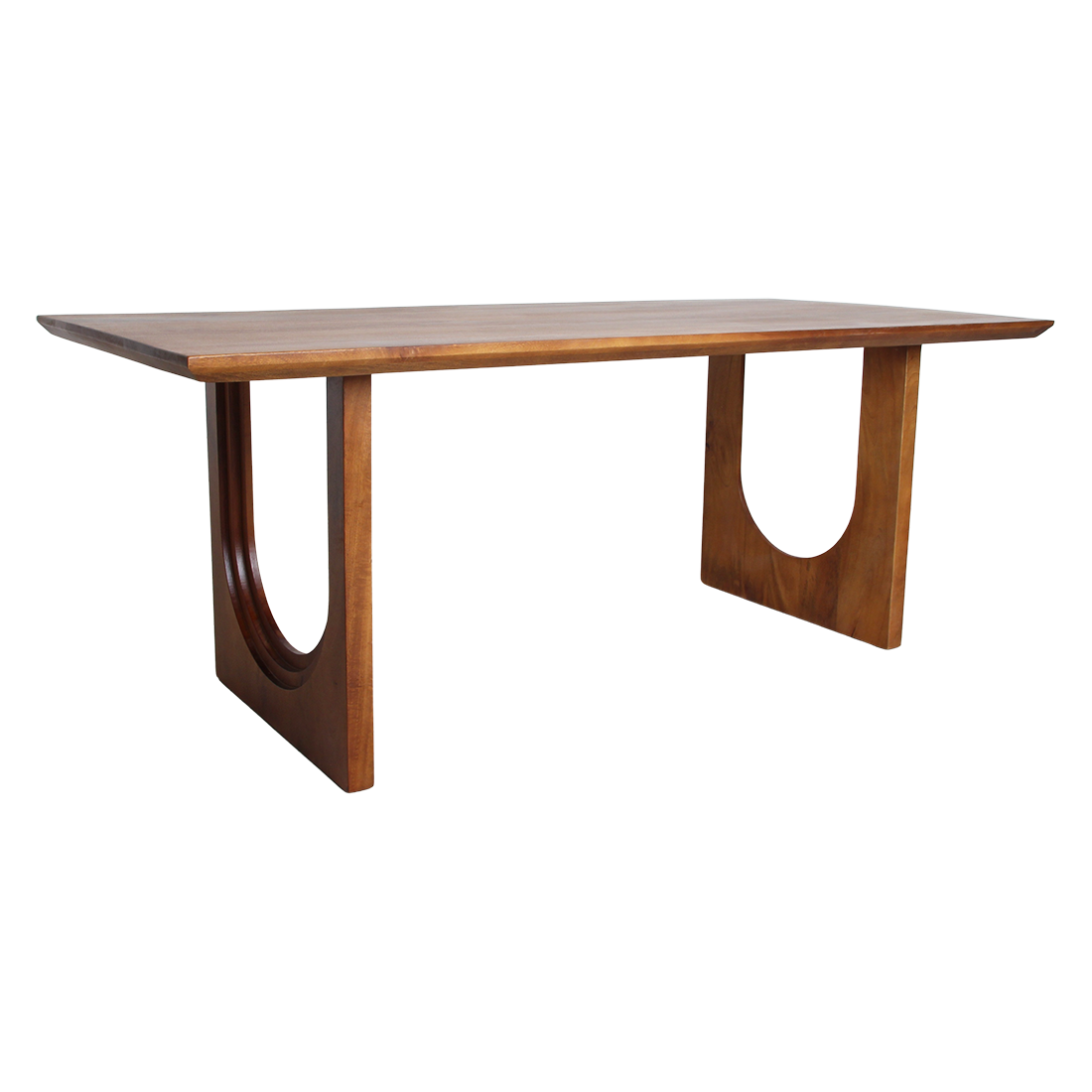 Mesa de comedor Bullnose Chaflán Curva Madera de mango 240 cm Raw Materials