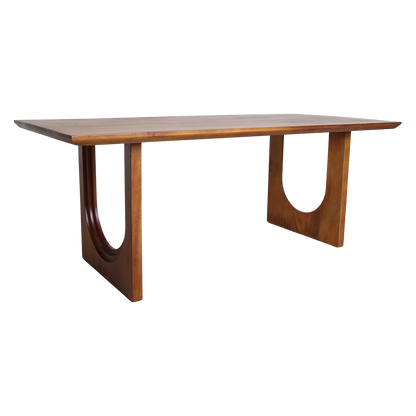 Mesa de comedor Bullnose Chaflán Curva Madera de mango 240 cm Raw Materials