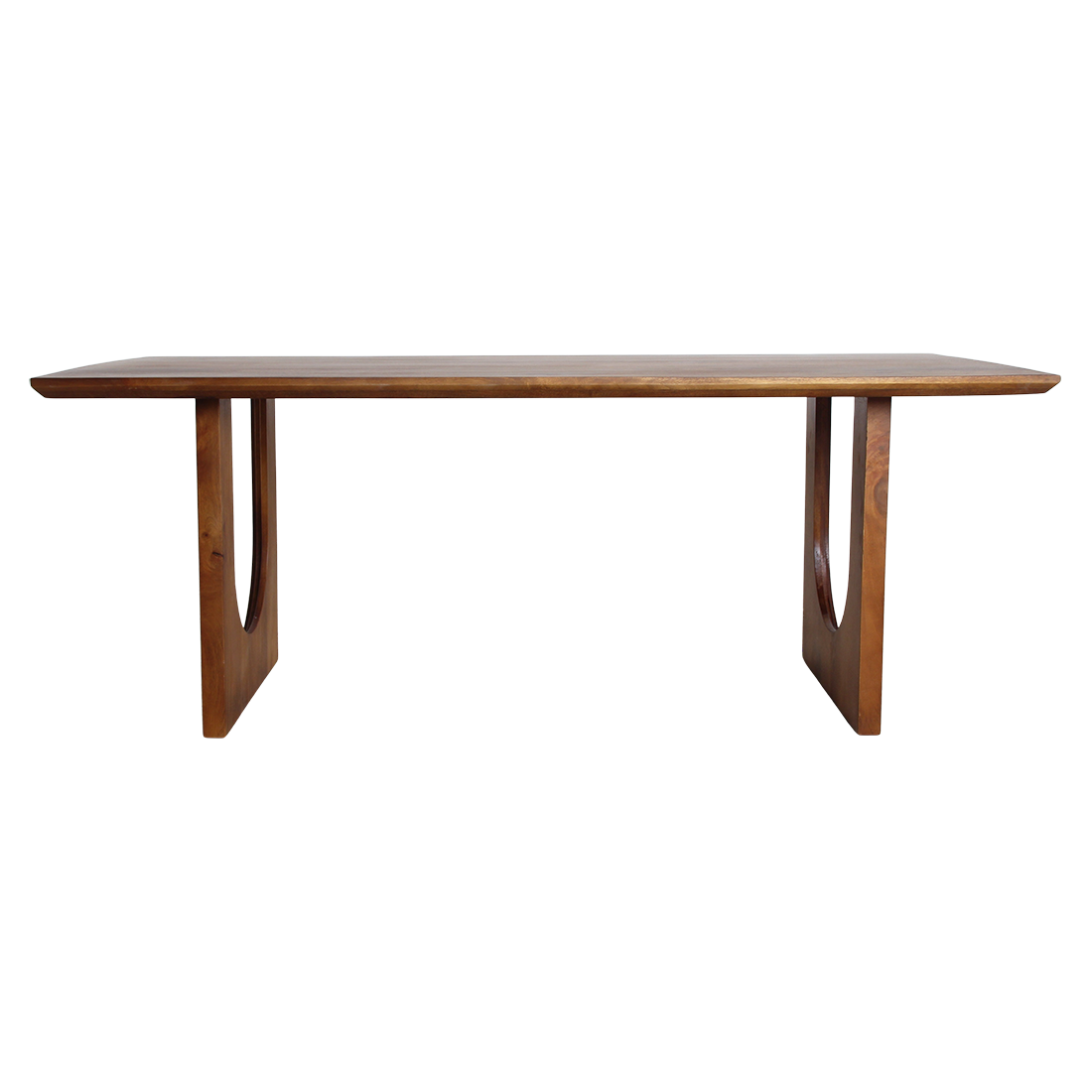 Mesa de comedor Bullnose Chaflán Curva Madera de mango 240 cm Raw Materials