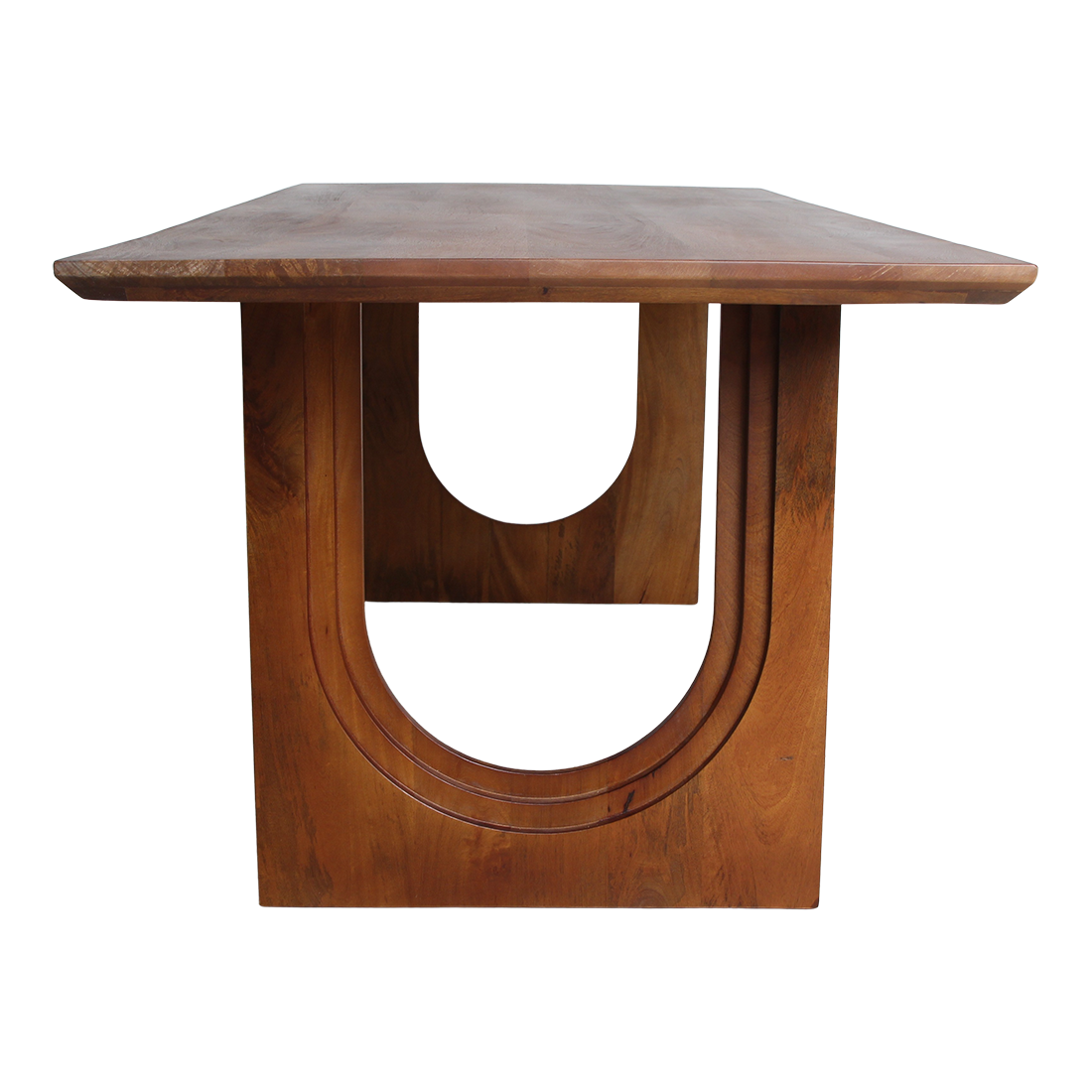 Mesa de comedor Bullnose Chaflán Curva Madera de mango 240 cm Raw Materials