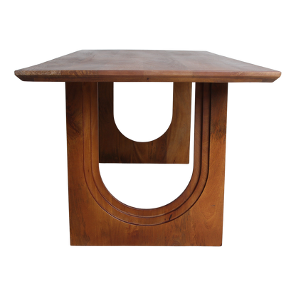 Mesa de comedor Bullnose Chaflán Curva Madera de mango 240 cm Raw Materials