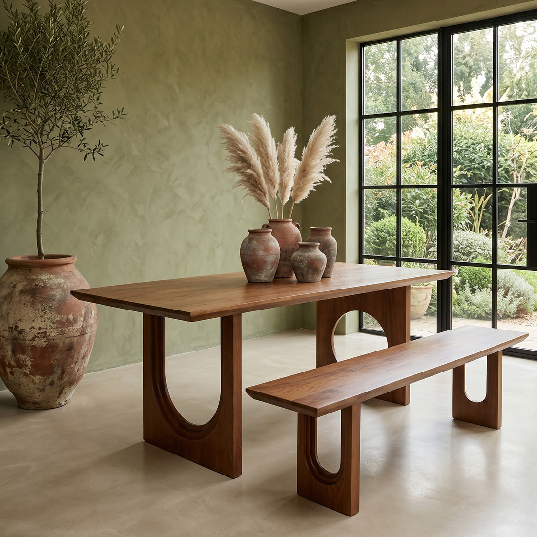 Mesa de comedor Bullnose Chamfered Mix Madera de mango 240cm Raw Materials
