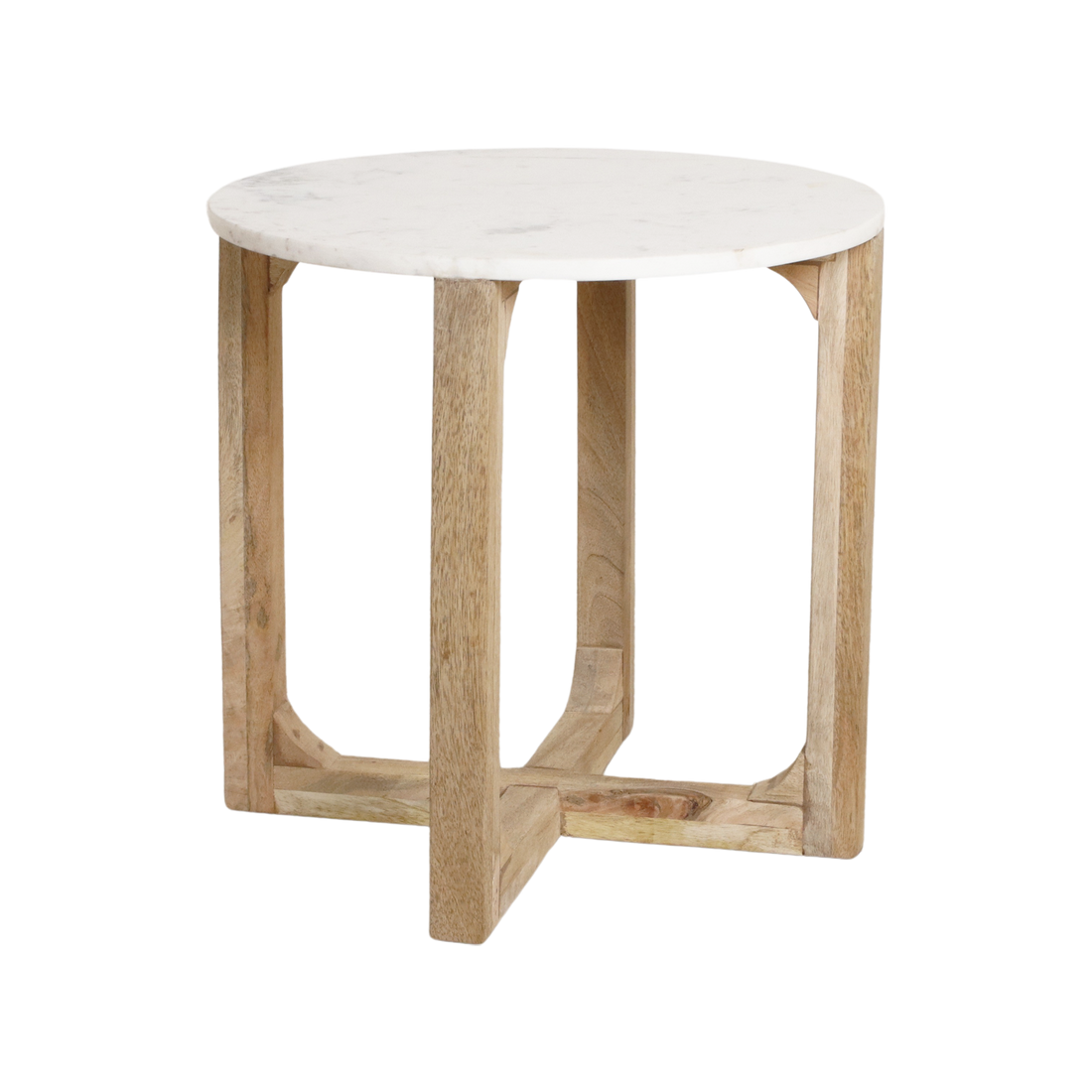 Mesa auxiliar de mármol redonda blanca Raw Materials
