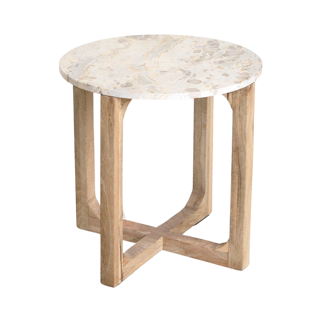 Mesa auxiliar de mármol Crema - 50x50x50 cm Raw Materials