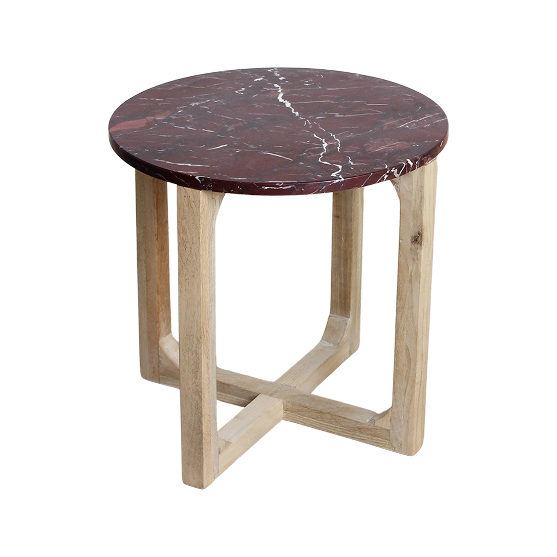 Mesa auxiliar redonda de mármol ‘Cherry’ Raw Materials