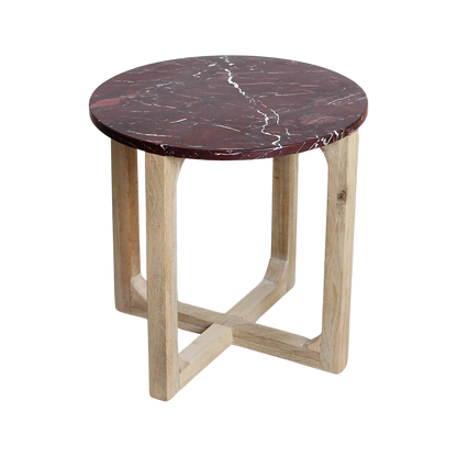 Mesa auxiliar redonda de mármol ‘Cherry’ Raw Materials