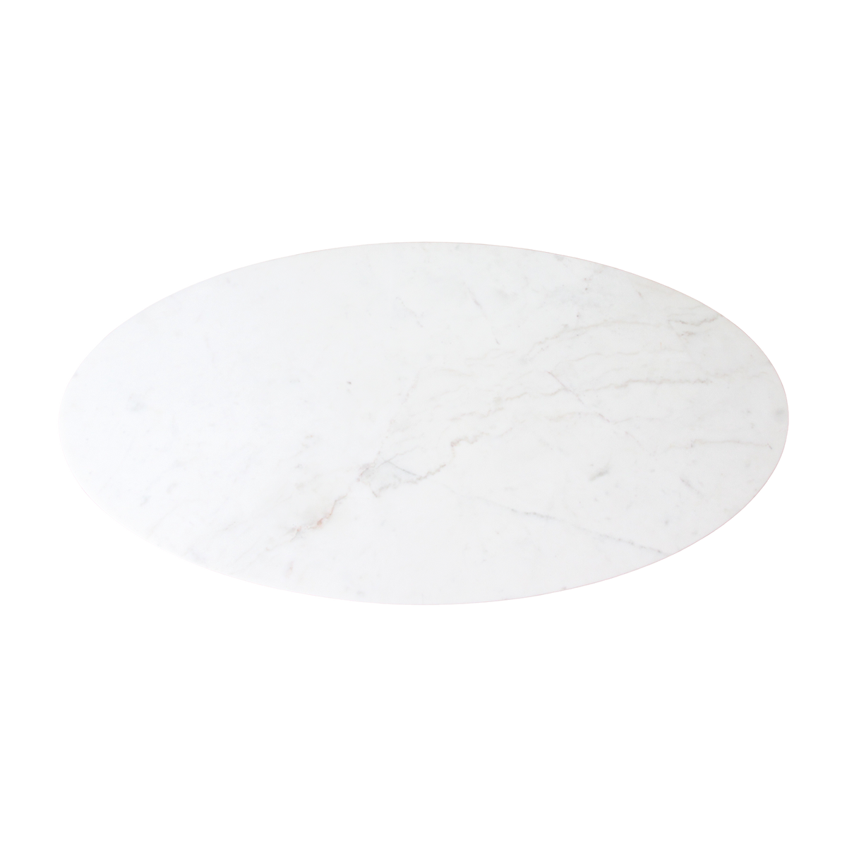 Mesa de centro de mármol ovalada blanca Raw Materials