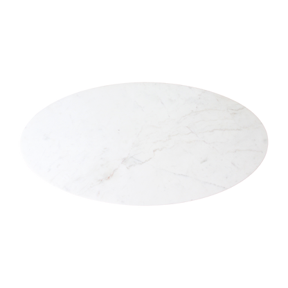 Mesa de centro de mármol ovalada blanca Raw Materials