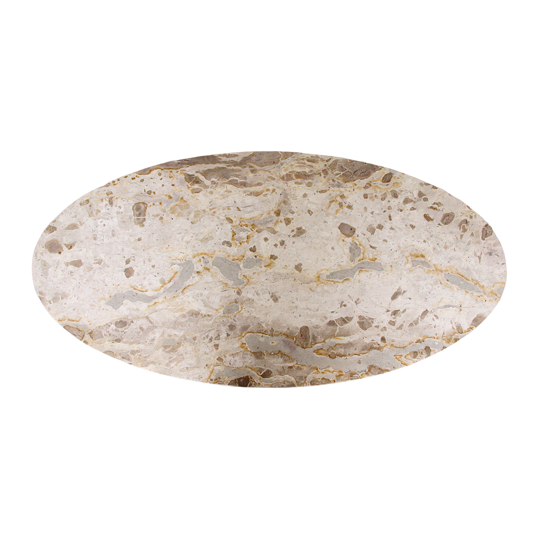 Mesa de centro ovalada de mármol crema Raw Materials