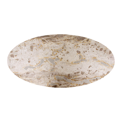 Mesa de centro ovalada de mármol crema Raw Materials