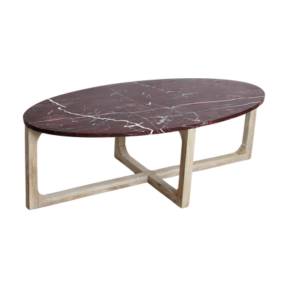 Mesa de centro ovalada de mármol «Cherry» Raw Materials