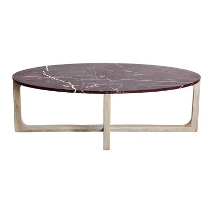 Mesa de centro ovalada de mármol «Cherry» Raw Materials