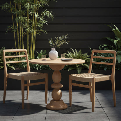 Mesa de bistró de exterior Tao de madera de teca Ø69 cm Raw Materials