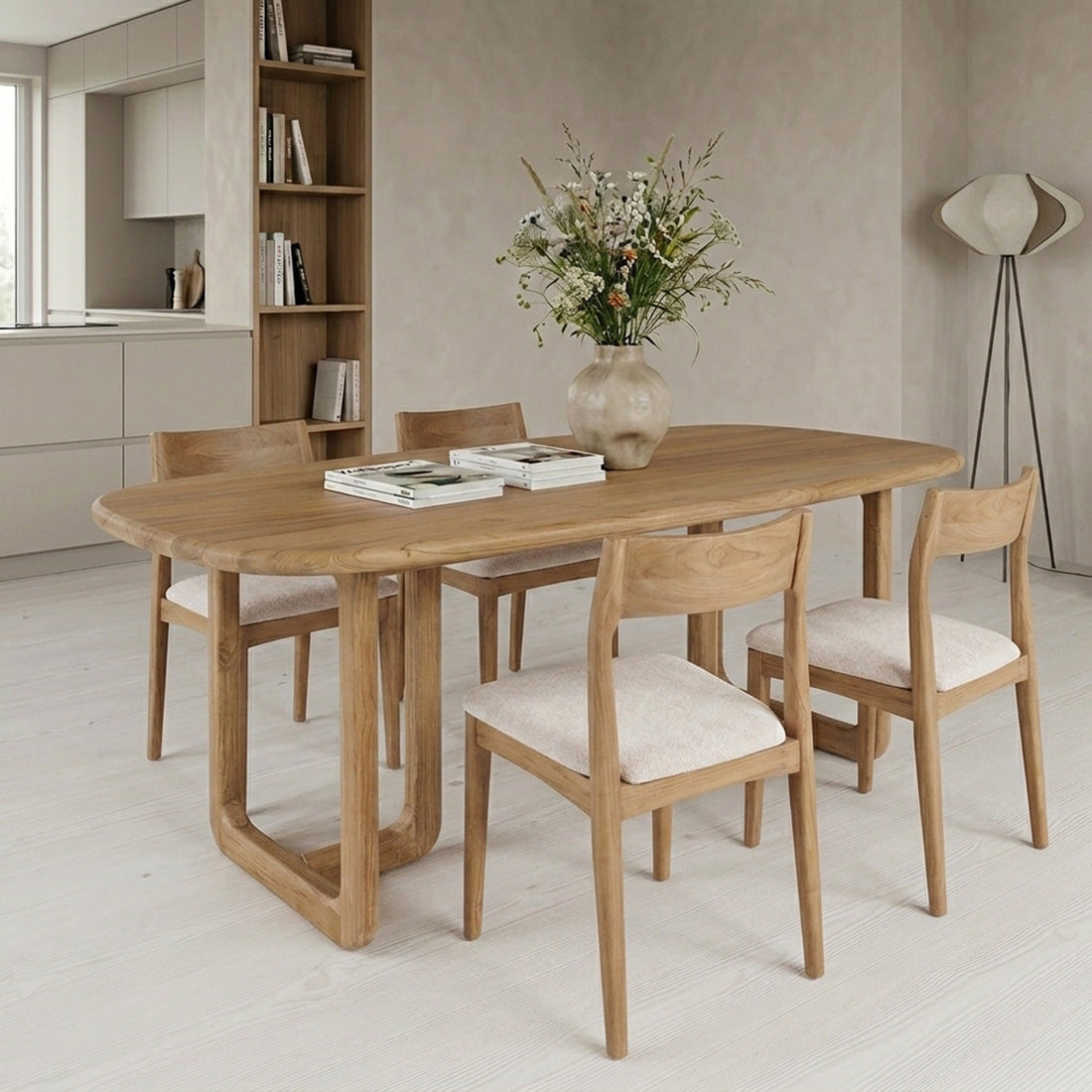 Mesa de comedor Invierno de teca 200 cm Raw Materials