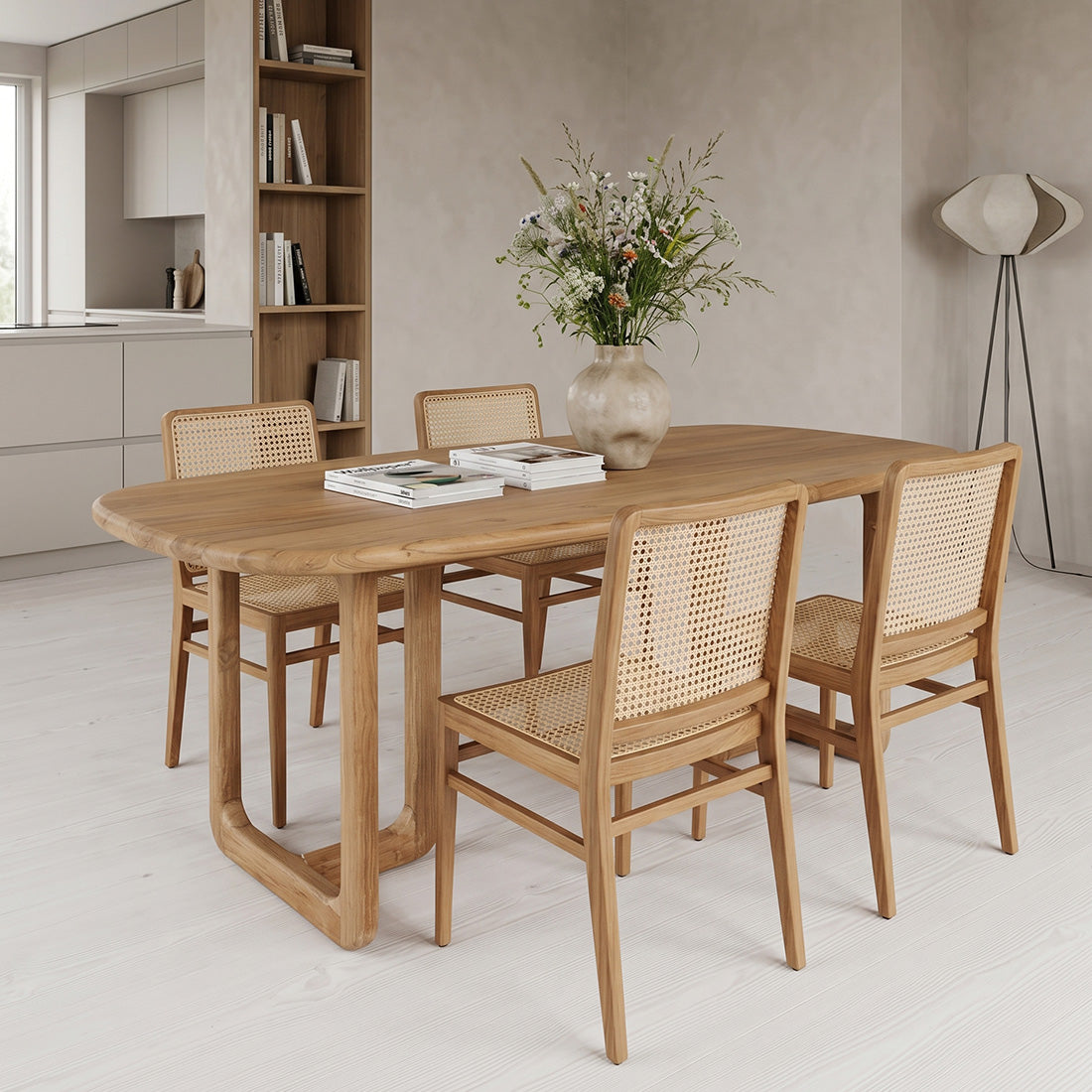 Mesa de comedor Invierno de madera de teca reciclada 200 cm Raw Materials