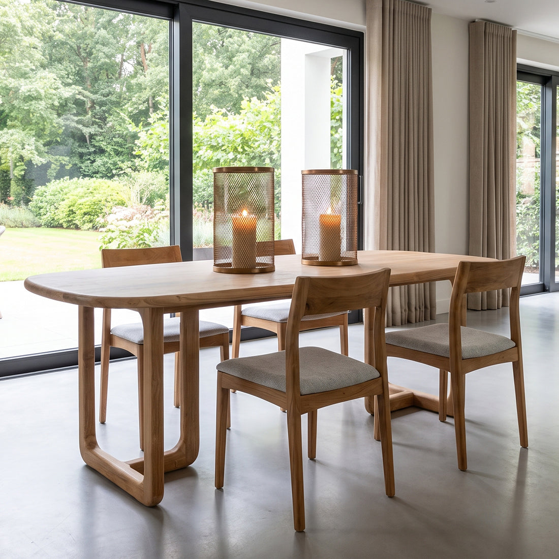 Mesa de comedor Invierno de madera de teca reciclada 200 cm Raw Materials